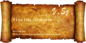 Viszlay Szabina névjegykártya